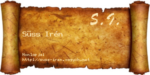 Süss Irén névjegykártya